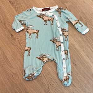 Milkbarn Moose Bamboo Snap Footies